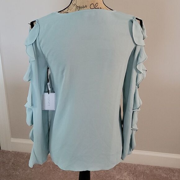 1. STATE Cold Shoulder Mint Leaf top - Picture 2 of 5